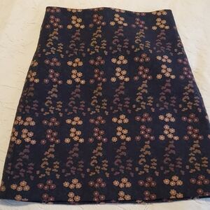 Ann Taylor Floral Pencil Skirt - Black and Brown 0